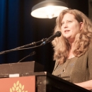 Nancy Cardwell welcomes everyone to the 2012 IBMA Nominations event - photo by Collin Peterson