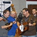Junior Sisk & Rambler's Choice performing at the WAMU remote studio (IBMA 2012) - photo by David Morris