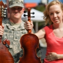 Autographed instruments at IBMA 2011 - photo by Mike Mulligan