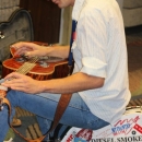 Chad Graves warming up before the Slidegras Extravaganza at World of Bluegrass 2012 - photo by David Morris