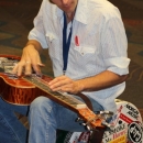 Chad Graves warming up before the Slidegras Extravaganza at World of Bluegrass 2012 - photo by David Morris
