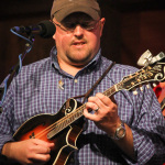 Scott Powers with Dale Ann Bradley at the May 2016 Gettysburg Bluegrass Festival - photo by Frank Baker