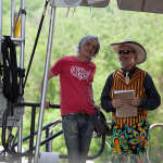 Joe Craven backstage at DelFest 2016 - photo © Gina Elliott Proulx