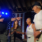 WWII vet Lawrence Fleming is honored at the 2016 Musicians Against Childhood Cancer festival - photo by Daniel Mullins
