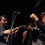 Mike Gugino and Woody Platt with Steep Canyon Rangers at RockyGrass 2016 - photo by Daniel Mullins