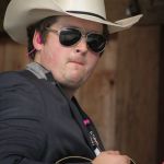 Harry Clark with Volume Five at the August 2016 Gettysburg Bluegrass Festival - photo by Frank Baker