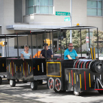 Lots of transport options downtown at the 2016 Wide Open Bluegrass festival - photo by Frank Baker