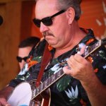 Kevin Church with Newton & Thomas at the Gettysburg Bluegrass Festival (August 2014) - photo by Frank Baker