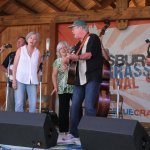 Sally Love and Dudley Connell with Springfield Exit at the Gettysburg Bluegrass Festival (August 2014) - photo by Frank Baker