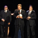 The Gibson Brothers accepting an award at the 2012 IBMA Awards Show - photo by Dan Loftin