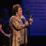 Dale Ann Bradley accepts the Female Vocalist of the Year at the 2012 IBMA Awards Show - photo by Dan Loftin