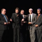 Rickey Wasson, Ronnie Bowman, Larry Cordell, Carl Jackson and Jerry Salley at the 2012 IBMA Awards Show - photo by Dan Loftin