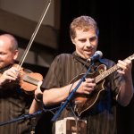 Billy Hawks and Chris Davis with Junior Sisk & Ramblers Choice at the 2012 IBMA Nominations event - photo by Collin Peterson