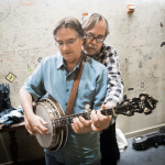 Bill Evans and Tony Trischka backstage at the 2013 California Banjo Extravaganza - photo by Mike Melnyk