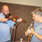 Justen Haynes and Wayne Benson with IIIrd Tyme Out at Bob Mitchell's studio (August 30, 2014) - photo by Bob Mitchell