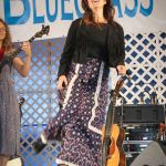 Kristin Andreassen with Uncle Earl at the 2016 Delaware Valley Bluegrass Festival - photo by Frank Baker