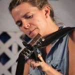 Aoife O'Donovan sitting in with Uncle Earl at the 2016 Delaware Valley Bluegrass Festival - photo by Frank Baker