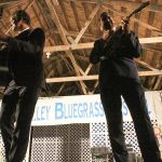 Woody Platt and Mike Guggino with Steep Canyon Rangers at the 2016 Delaware Valley Bluegrass Festival - photo by Frank Baker