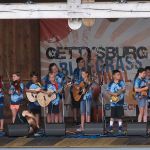 Kids Academy students at the August 2016 Gettysburg Bluegrass Festival - photo by Frank Baker