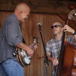 Sammy Shelor and Barry Reed with Lonesome River Band at the August 2016 Gettysburg Bluegrass Festival - photo by Frank Baker