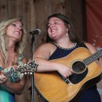 Rhonda Vincent and Sally Berry at the August 2016 Gettysburg Bluegrass Festival - photo by Frank Baker