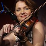 Tammy Rogers with The Steeldrivers at the August 2016 Gettysburg Bluegrass Festival - photo by Frank Baker