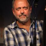 Ronnie Simpkins with Seldom Scene at the August 2016 Gettysburg Bluegrass Festival - photo by Frank Baker