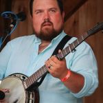 Matthew Cruby with Steve Gulley & New Pinnacle at the August 2016 Gettysburg Bluegrass Festival - photo by Frank Baker