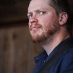 Colby Laney with Volume Five at the August 2016 Gettysburg Bluegrass Festival - photo by Frank Baker
