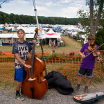 Kids Academy members busking at Grey Fox 2016 - photo © Tara Linhardt