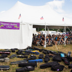 Instrument case parking outside the Kids Academy tent at the 2016 Grey Fox festival - photo © Tara Linhardt