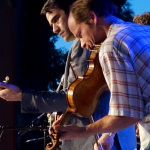 Noam Pikelny and Shadd Cobb with Tim O'Brien & Friends at the 2016 Musicians Against Childhood Cancer festival - photo by Daniel Mullins