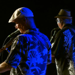 Fred Travers and Dudley Connell with The Seldom Scene at the 2016 Musicians Against Childhood Cancer festival - photo by Daniel Mullins