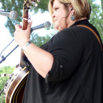 Gena Britt with Alan Bibey & Grasstowne at the 2016 Musicians Against Childhood Cancer festival - photo by Daniel Mullins