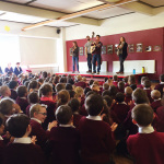 Mile Twelve performs for schoolchildren in Shannon, Ireland (April 2016)