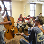 Chris Jones & The Night Drivers warming up backstage at the Remembering Miss Dixie taping at Song of the Mountains (May 7, 2016) - photo by David Johnson