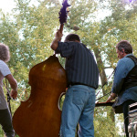 Sam Bush, Edgar Meyer, and Jerry Douglas at RockyGrass 2016 - photo by Daniel Mullins
