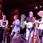 Jerry Douglas, Mike Marshall, Béla Fleck and Sam Bush at RockyGrass 2016 - photo by Daniel Mullins