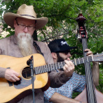 David Grier sits in with The Rapidgrass Quintet at RockyGrass 2016 - photo by Daniel Mullins