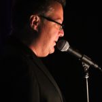 Ned Luberecki announcing backstage at the 2016 International Bluegrass Music Awards - photo by Frank Baker
