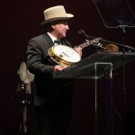 Charlie Cushman accepting his Banjo Player of the Year Awards at the 2016 International Bluegrass Music Awards - photo by Frank Baker