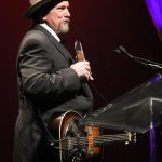Jerry Douglas accepting his Dobro Player of the Year Awards at the 2016 International Bluegrass Music Awards - photo by Frank Baker