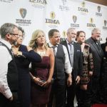 Balsam Range and spouses on the red carpet at the 2016 International Bluegrass Music Awards - photo by Frank Baker