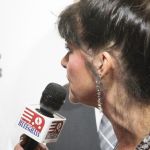 Cindy Baucom interviewing nominees on the red carpet at the 2016 International Bluegrass Music Awards - photo by Frank Baker