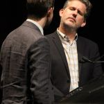 Chris Eldridge and Bryan Sutton presenting at the 2016 International Bluegrass Music Awards - photo by Frank Baker