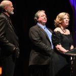 Nancy McFarlane speaks at the 2016 International Bluegrass Music Awards - photo by Frank Baker