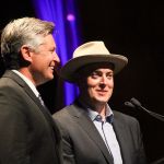 Gibson Brothers presenting at the 2016 International Bluegrass Music Awards - photo by Frank Baker
