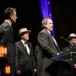 Earls of Leicester accepting as Entertainer of the Year at the 2016 International Bluegrass Music Awards - photo by Frank Baker