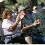 Roy and Bonnie Duckett enjoying the shows at Back 40 Bluegrass (9/12) - photo by Brian Dietz