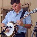 Alex Riffle with Bull Harman & Bulls Eye at Bean Blossom 2015 - photo by Daniel Mullins